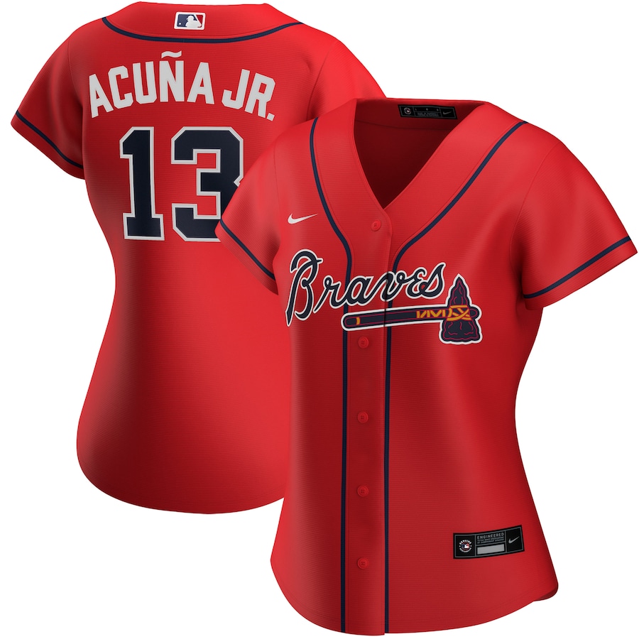 Women's Atlanta Braves Ronald Acuna Jr. Red Alternate Replica Player Jersey