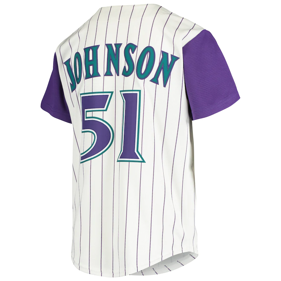 Men's Arizona Diamondbacks Randy Johnson Cream Purple Alternate Cooperstown Collection Player Jersey