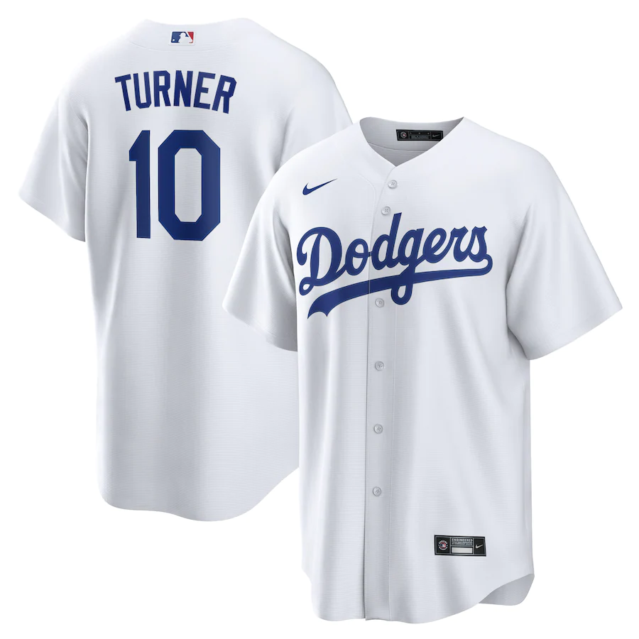 Men's Los Angeles Dodgers Justin Turner White Home Replica Player Name Jersey