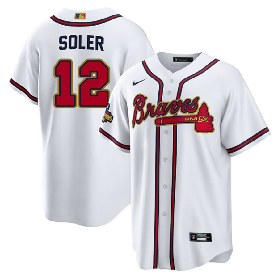 Men's Atlanta Braves Jorge Soler White 2022 Gold Program Player Jersey
