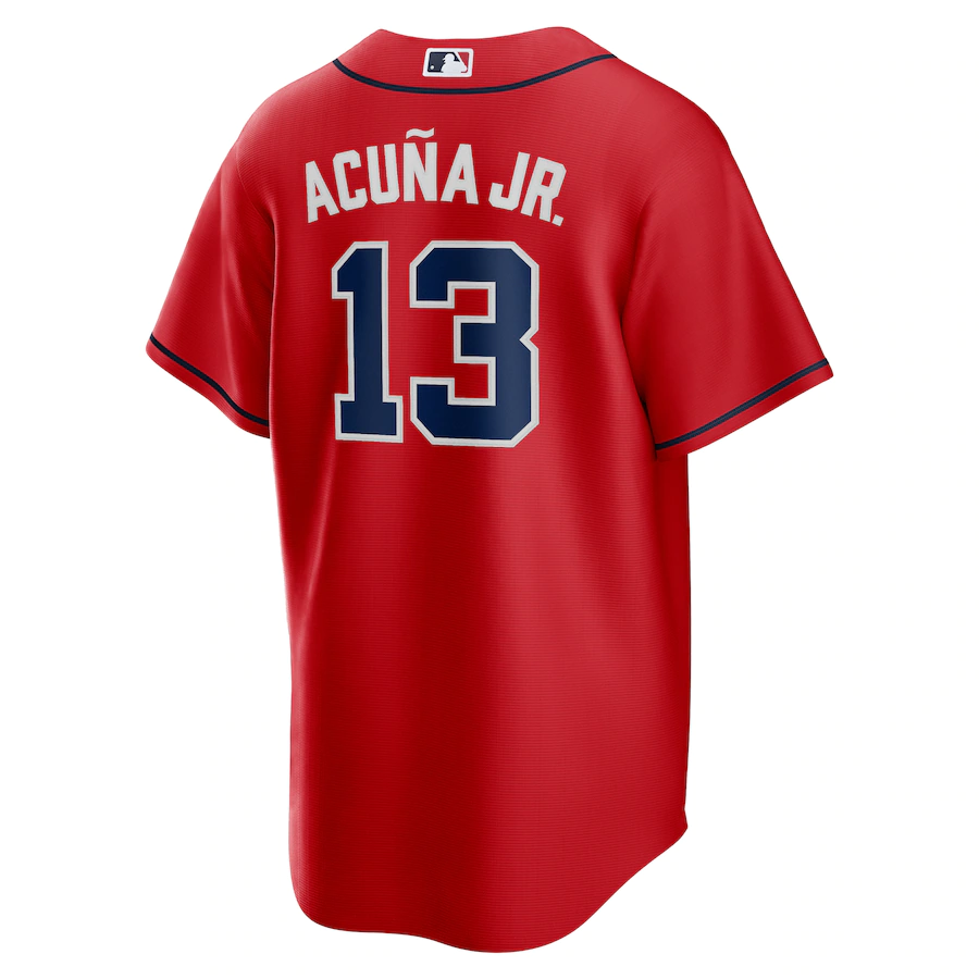 Men's Atlanta Braves Ronald Acuna Jr. Red Alternate Replica Player Name Jersey