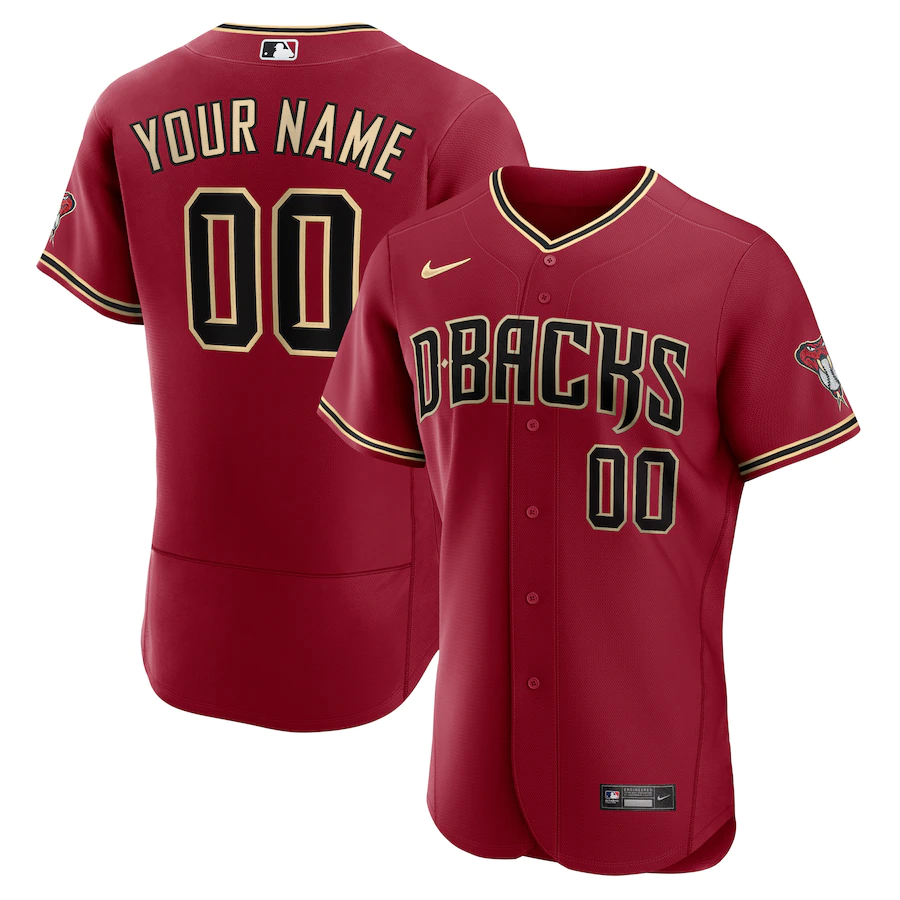 Custom Men's Arizona Diamondbacks Crimson Alternate Authentic Jersey