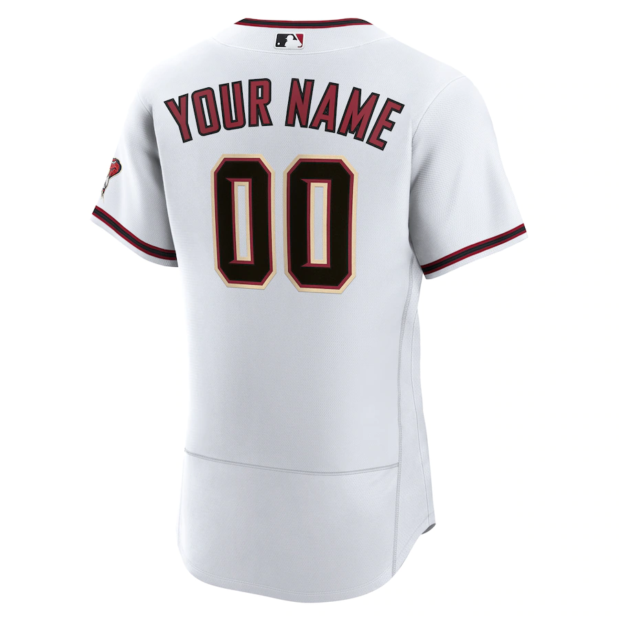Custom Men's Arizona Diamondbacks White Home Authentic Jersey