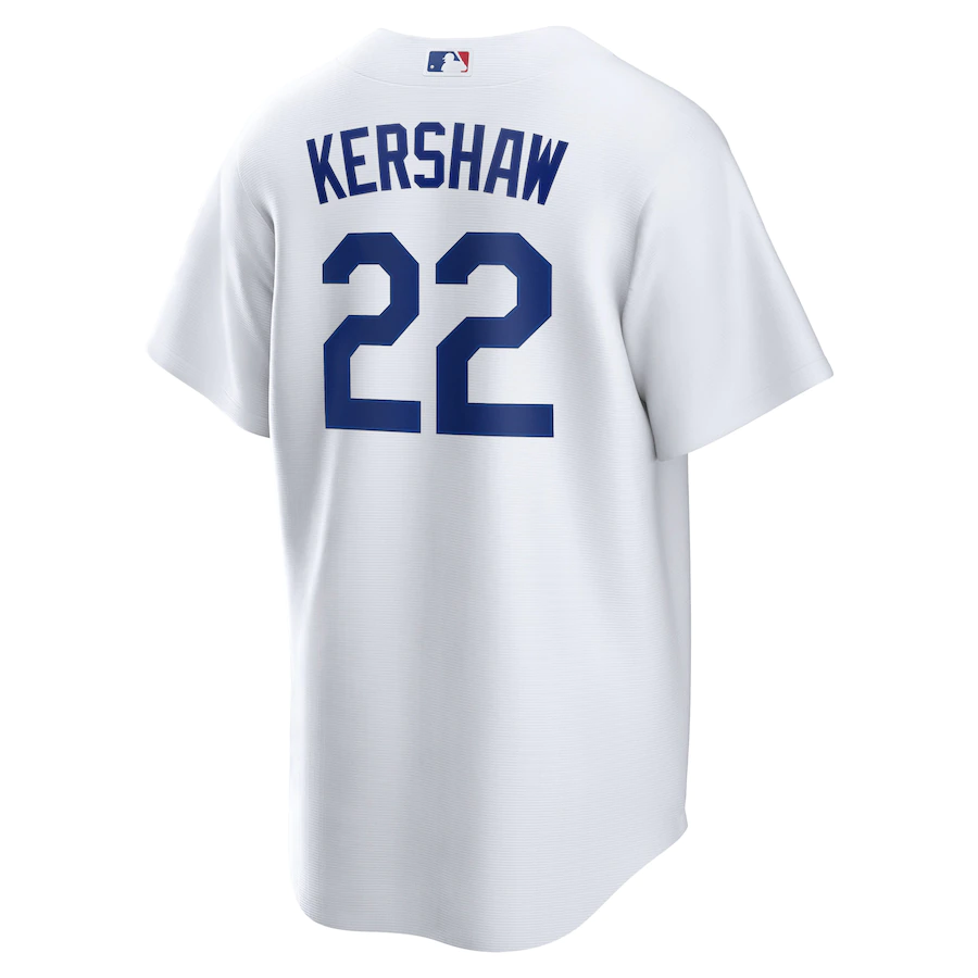 Men's Los Angeles Dodgers Clayton Kershaw White Home Replica Player Name Jersey