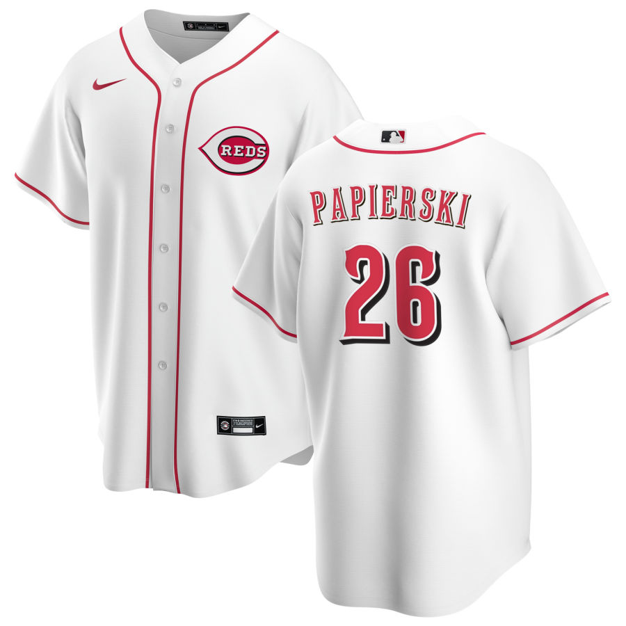Men's Cincinnati Reds Michael Papierski White Home Player Name Jersey