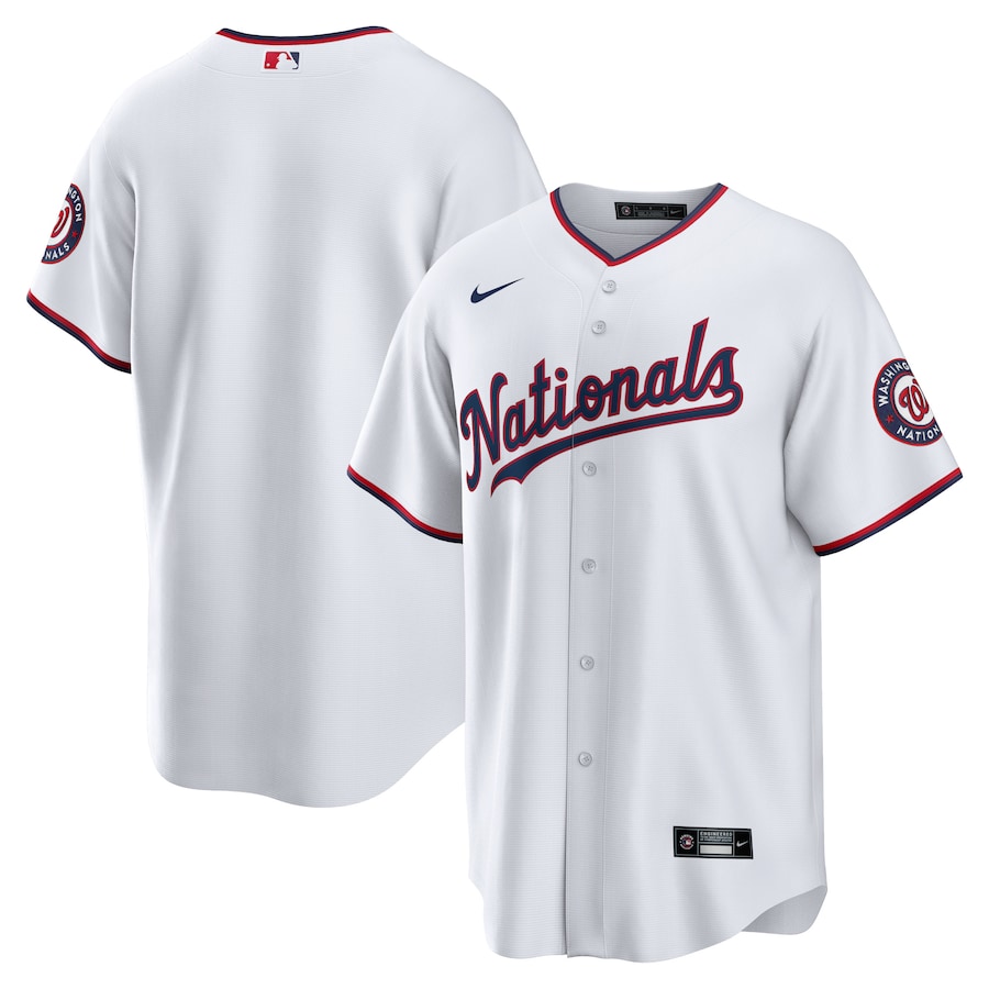 Men's Washington Nationals White Home Blank Replica Jersey