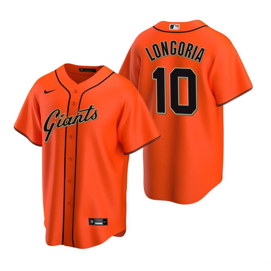 Men's San Francisco Giants Evan Longoria Orange Cool Base Jersey