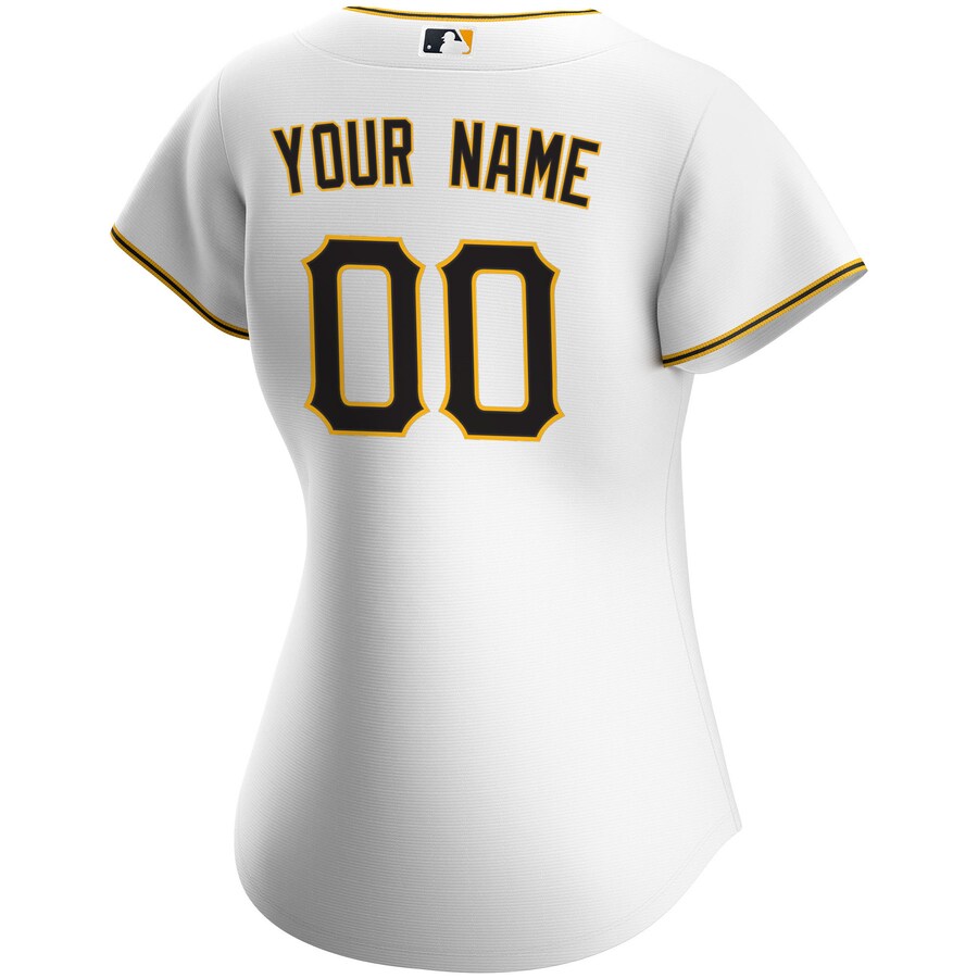 Women's Pittsburgh Pirates White Home Replica Custom Jersey