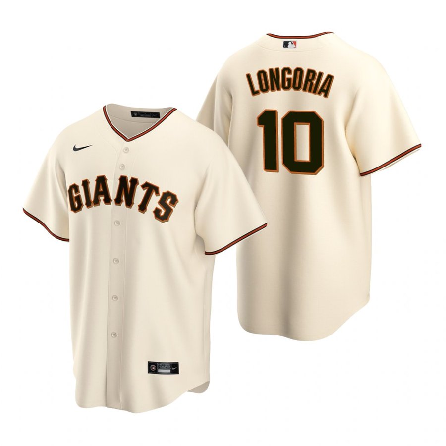 Men's San Francisco Giants Evan Longoria Cream Cool Base Jersey