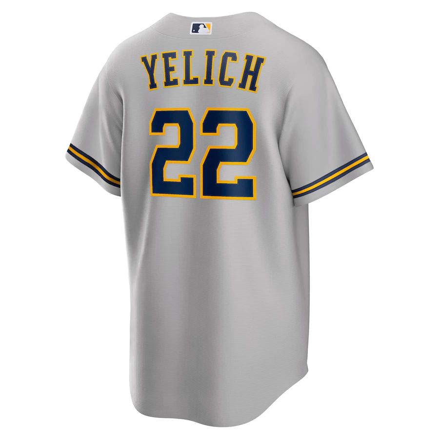 Men's Milwaukee Brewers Christian Yelich Gray Alternate Replica Player Jersey