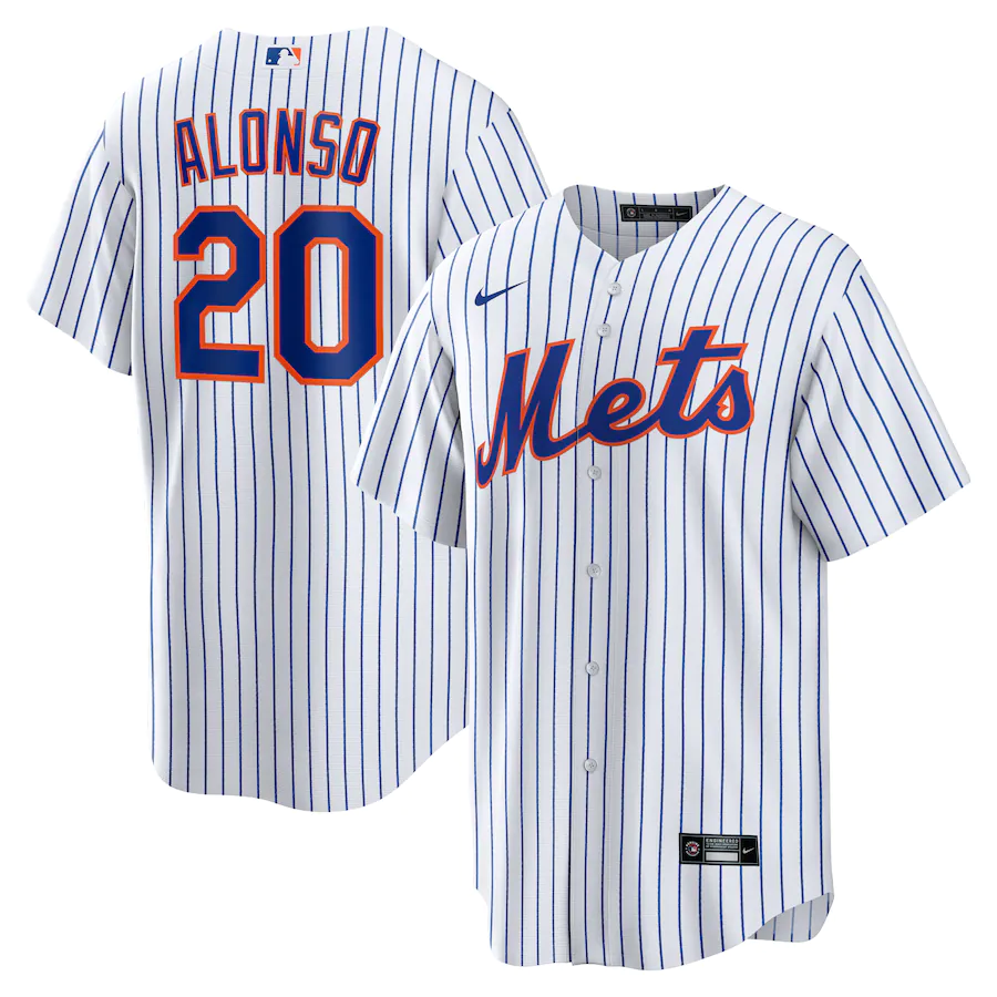 Men's New York Mets Pete Alonso White Home Replica Player Name Jersey