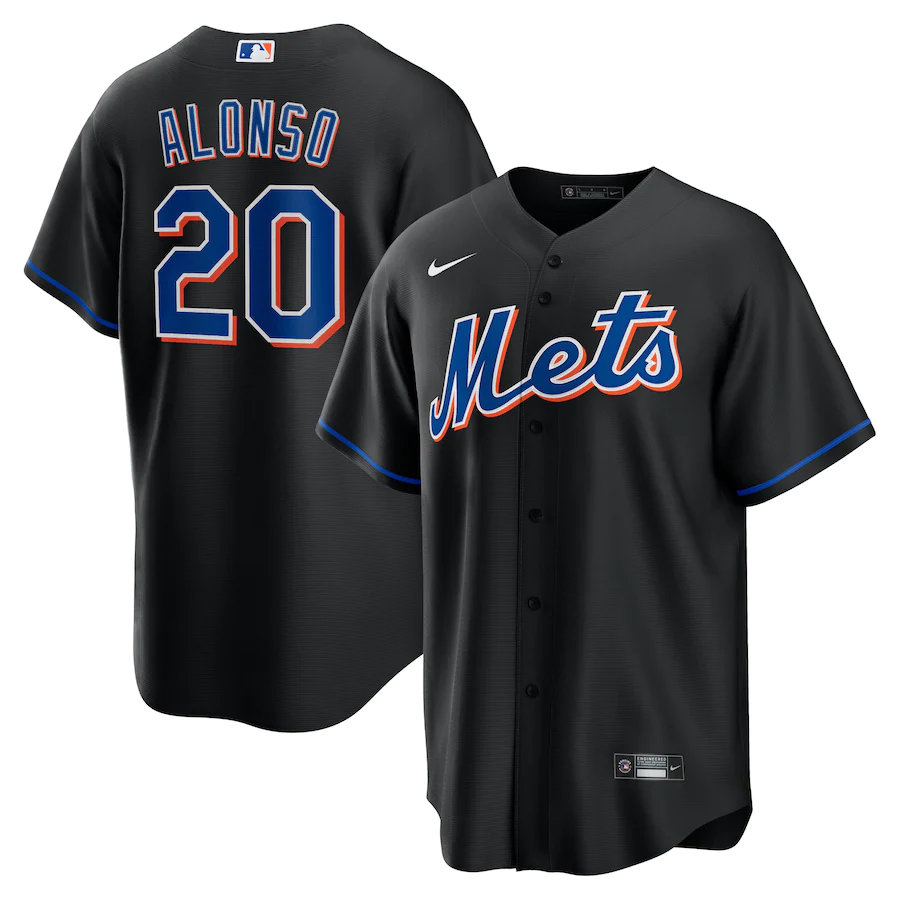 Men's New York Mets Pete Alonso Black Alternate Replica Player Jersey
