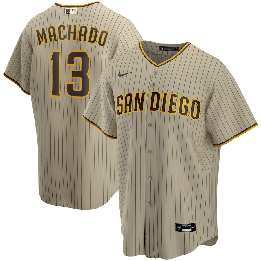 San Diego Padres Manny Machado Tan Alternate Replica Player Jersey