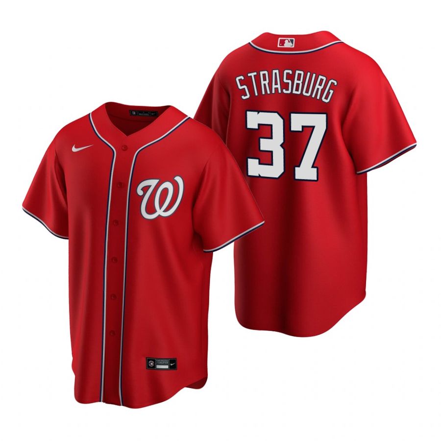 Men's Washington Nationals Stephen Strasburg Red Alternate Jersey