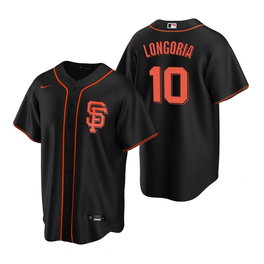 Men's San Francisco Giants Evan Longoria Black Alternate Cool Base Jersey