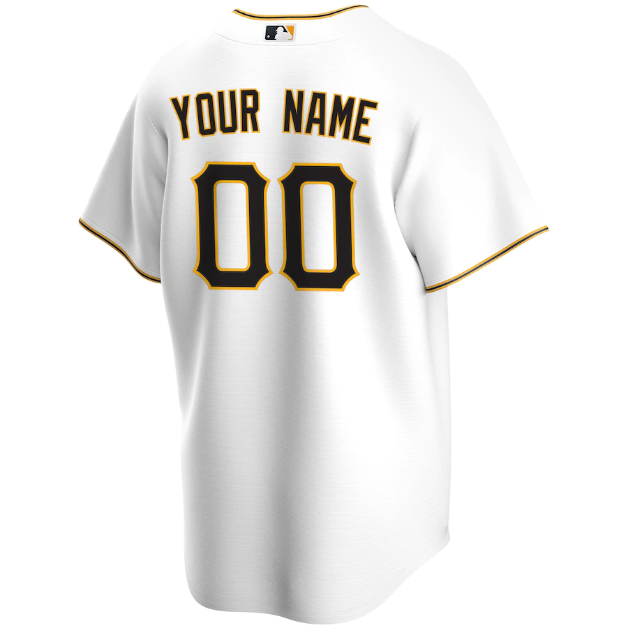 Custom Men's Pittsburgh Pirates White Home Replica Jersey