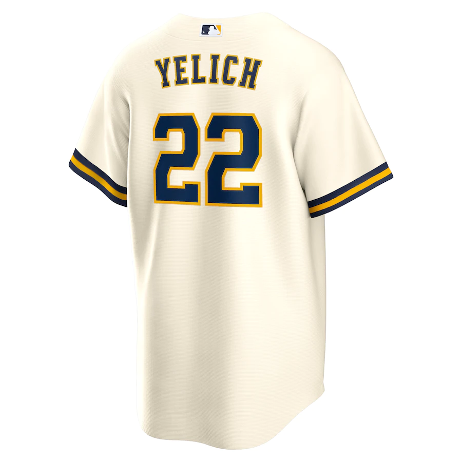 Men's Milwaukee Brewers Christian Yelich Cream Home Replica Player Jersey