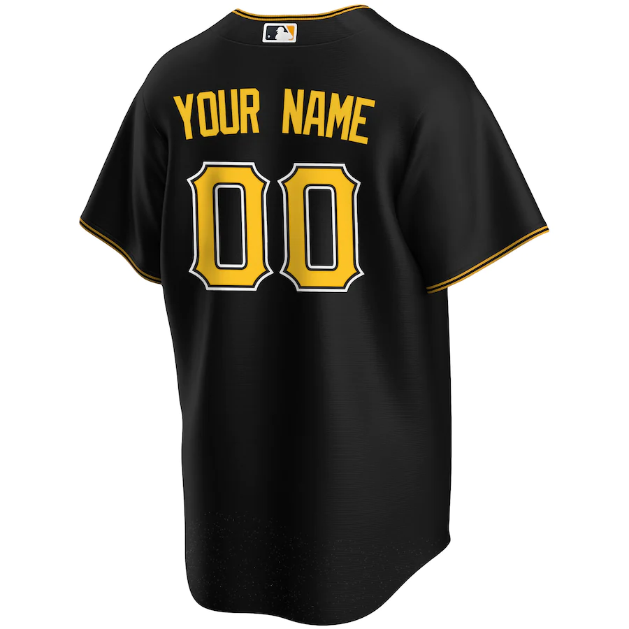 Custom Men's Pittsburgh Pirates Black Alternate Replica Jersey