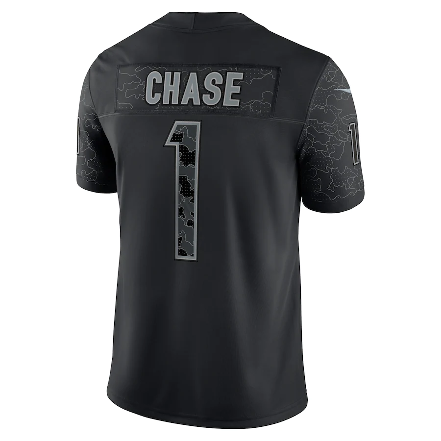 Men's Cincinnati Bengals Ja'Marr Chase Black RFLCTV Limited Jersey