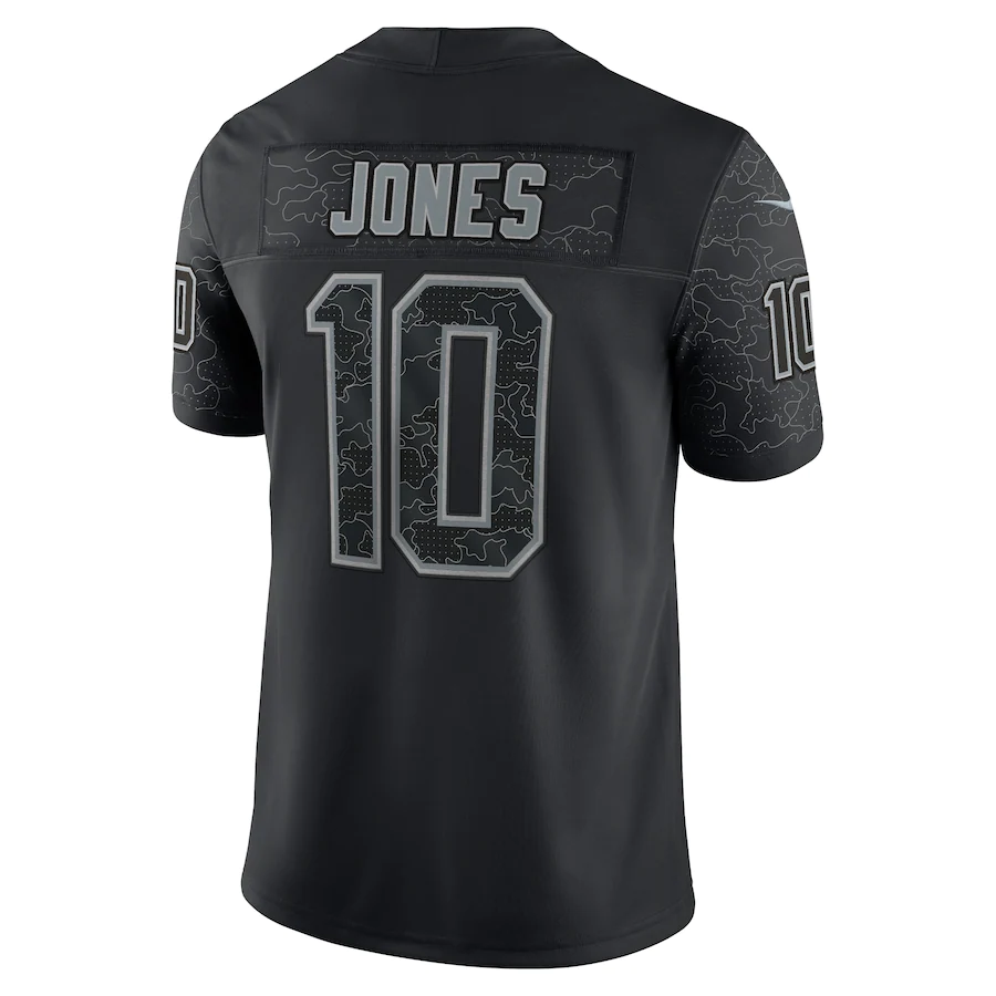 Men's New England Patriots Mac Jones Black RFLCTV Limited Jersey