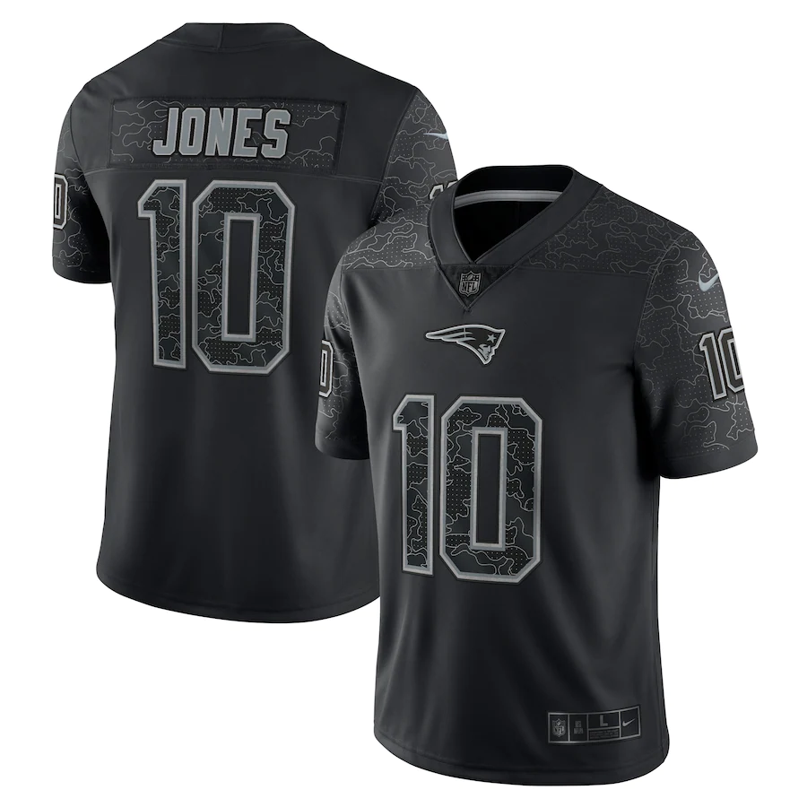 Men's New England Patriots Mac Jones Black RFLCTV Limited Jersey