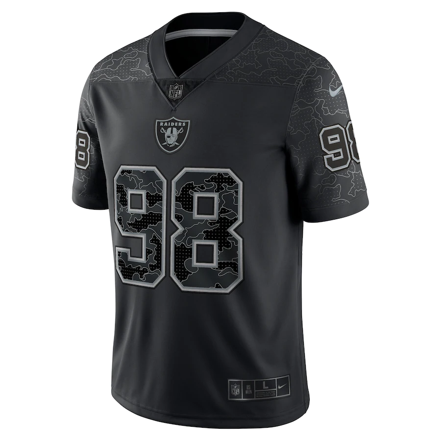 Men's Las Vegas Raiders Maxx Crosby Black RFLCTV Limited Jersey