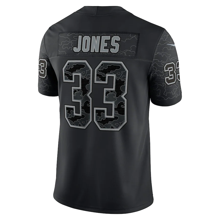Men's Green Bay Packers Aaron Jones Black RFLCTV Limited Jersey