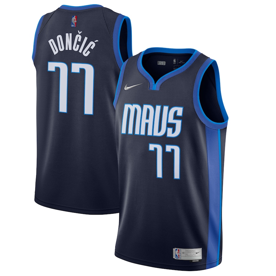 Men's Dallas Mavericks Luka Doncic Navy 2020-21 Swingman Player Jersey - Earned Edition