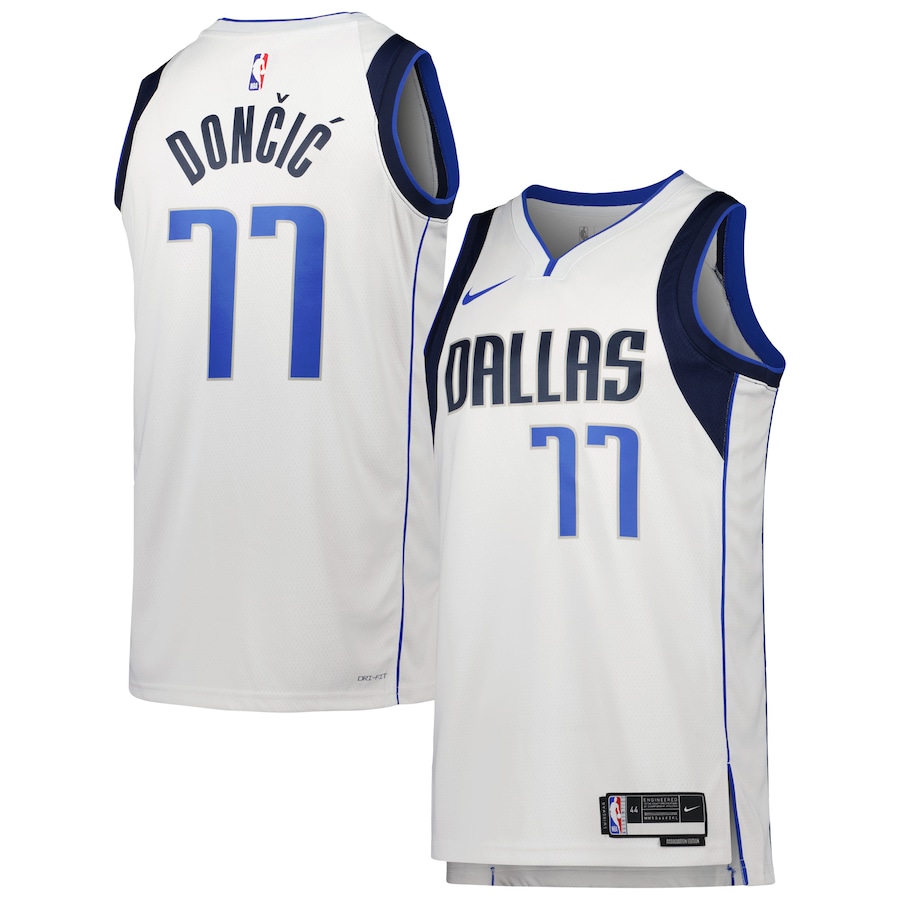 Unisex Dallas Mavericks Luka Doncic White 2022-23 Swingman Jersey - Association Edition