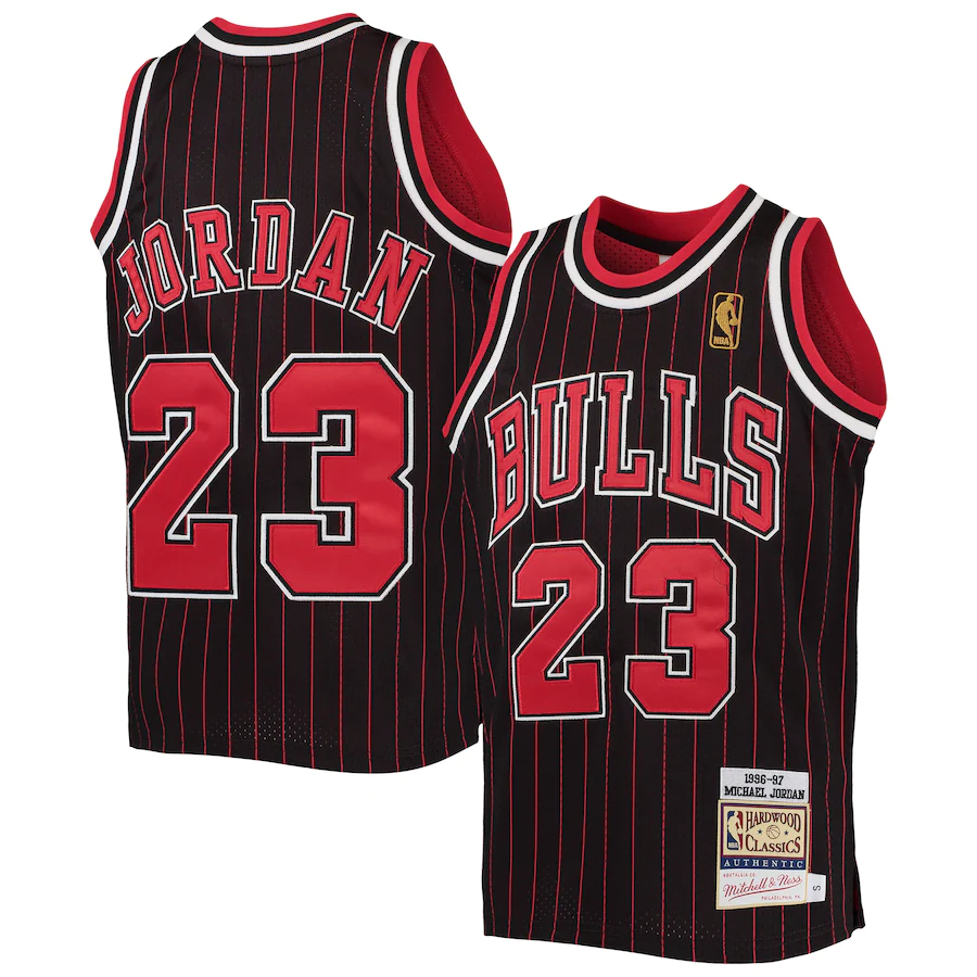 Youth Chicago Bulls Michael Jordan Mitchell & Ness Black 1996-97 Hardwood Classics Authentic Jersey