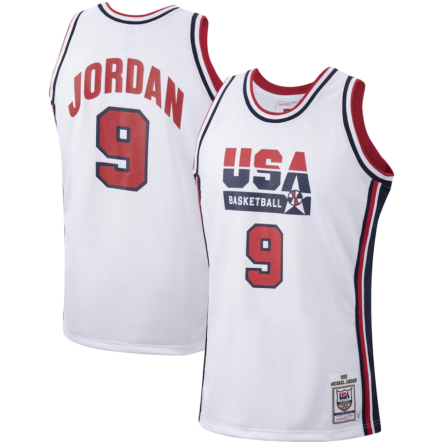 Men's USA Basketball Michael Jordan Mitchell & Ness White Authentic 1992 Jersey