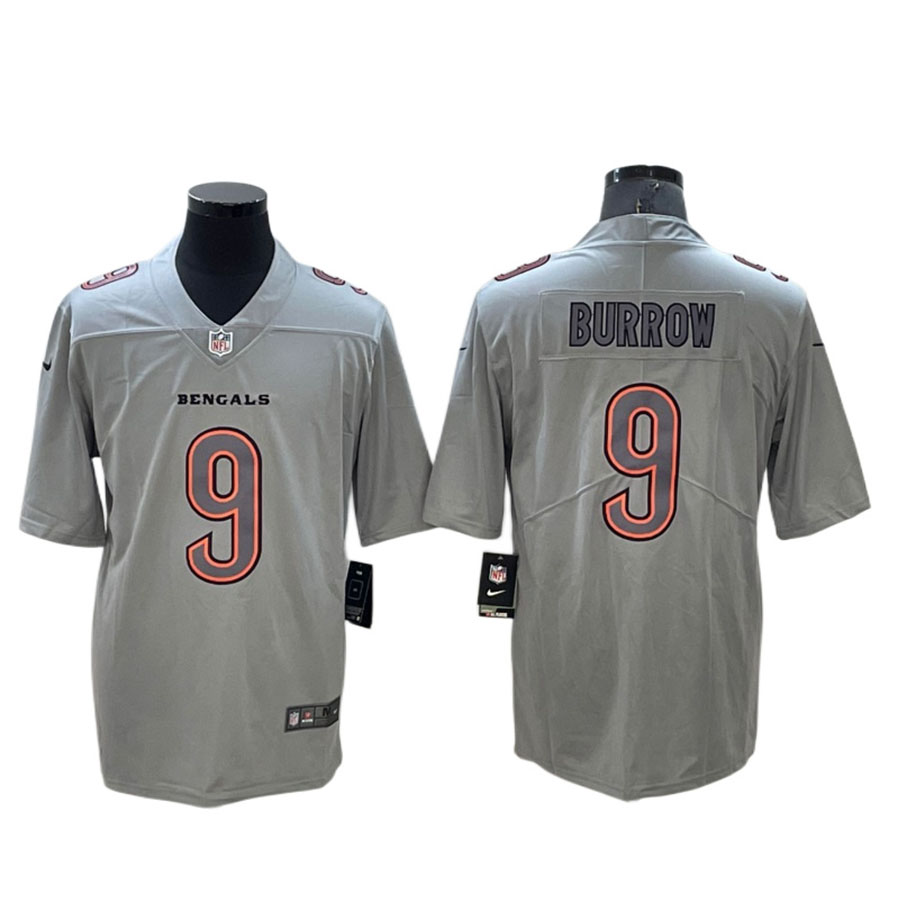 Men's Cincinnati Bengals Joe Burrow Gray Atmosphere Fashion Limited Jersey