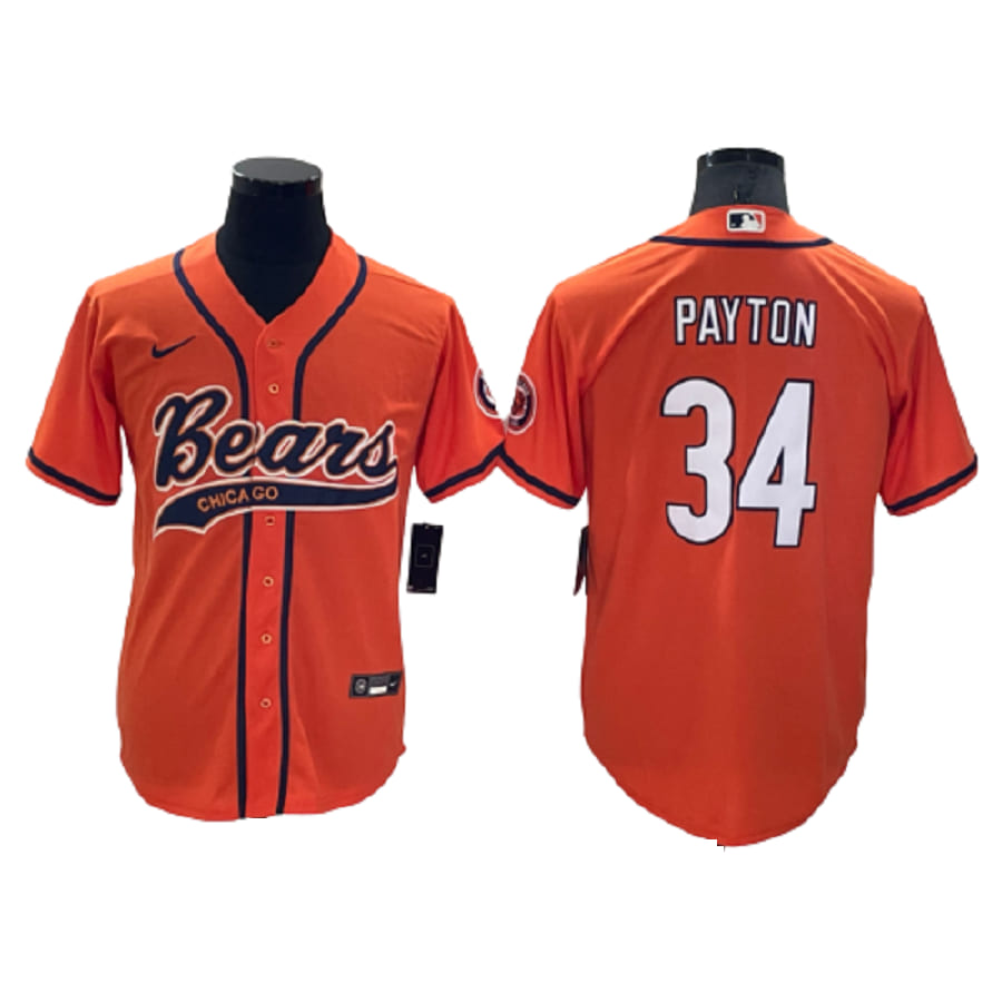 Men's Chicago Bears Walter Payton Orange Cool Base Baseball Jersey