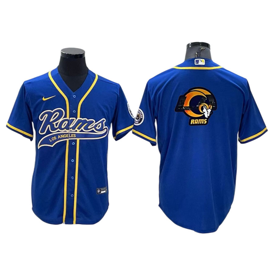 Men's Los Angeles Rams Royal Team Logo Baseball Jersey
