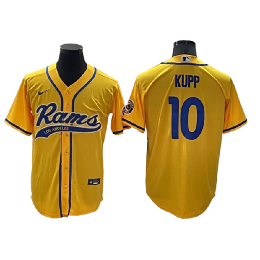 Men's Los Angeles Rams Cooper Kupp Gold Cool Base Stitched Baseball Jersey