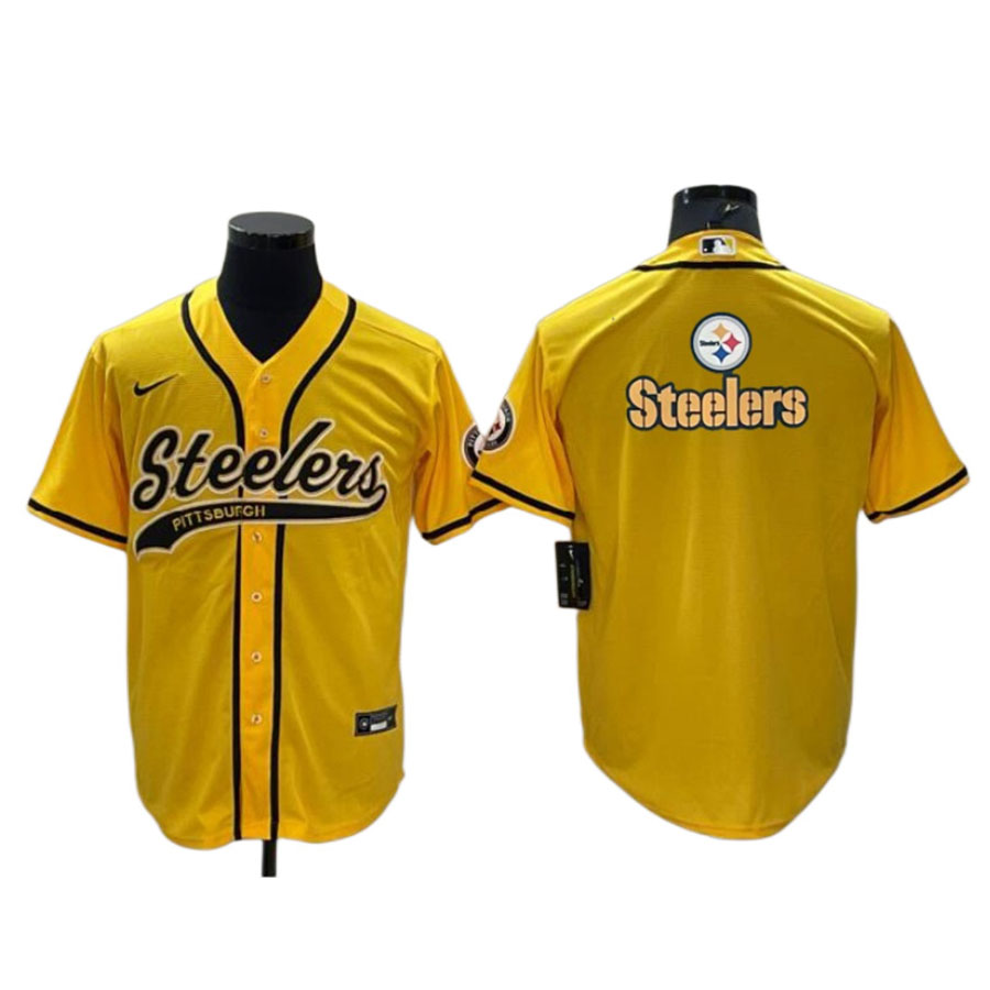 Men's Pittsburgh Steelers Golden Team Logo Baseball Jersey