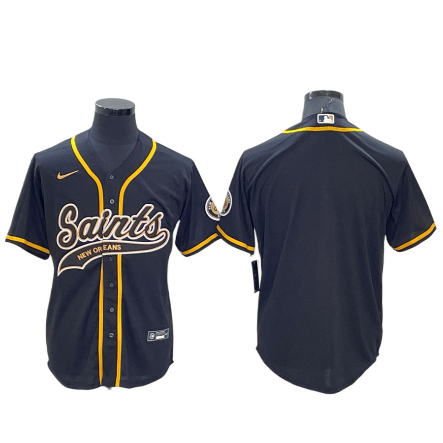 Men's New Orleans Saints Black Baseball Jersey