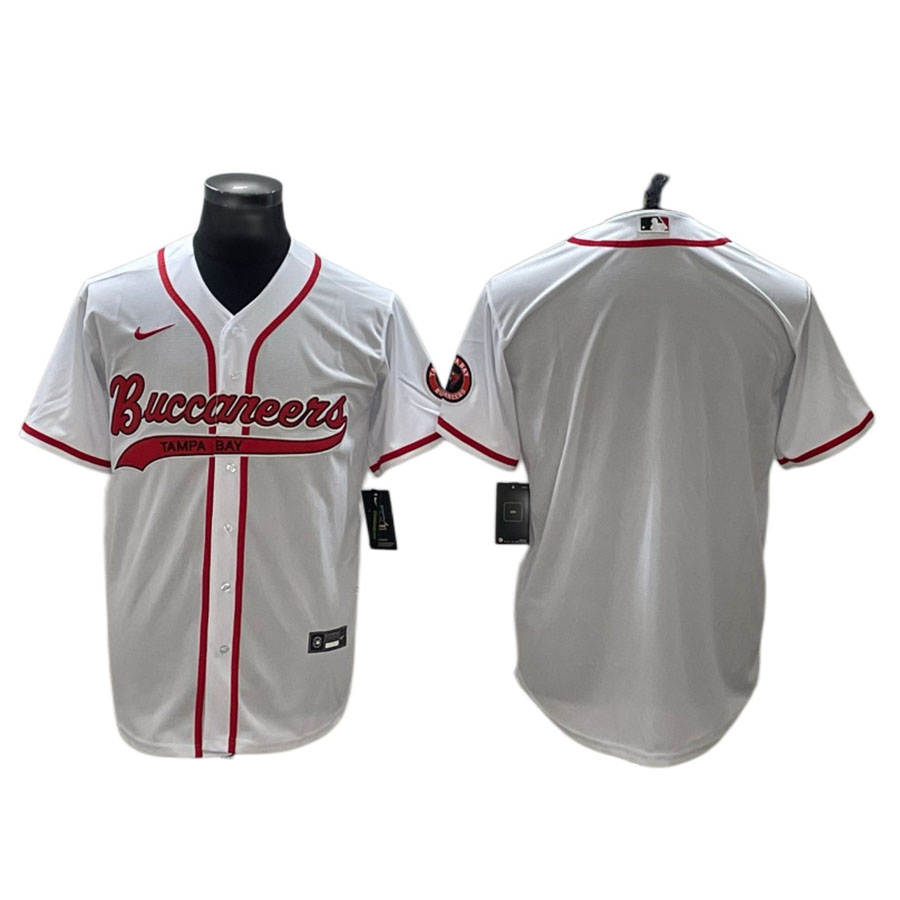 Men's Tampa Bay Buccaneers White Baseball Jersey