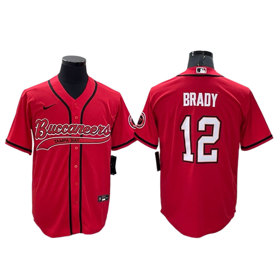 Men's Tampa Bay Buccaneers Tom Brady Red Coolbase Baseball Jersey