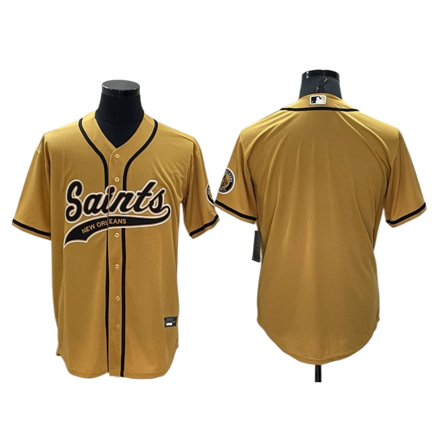 Men's New Orleans Saints Gold Baseball Jersey