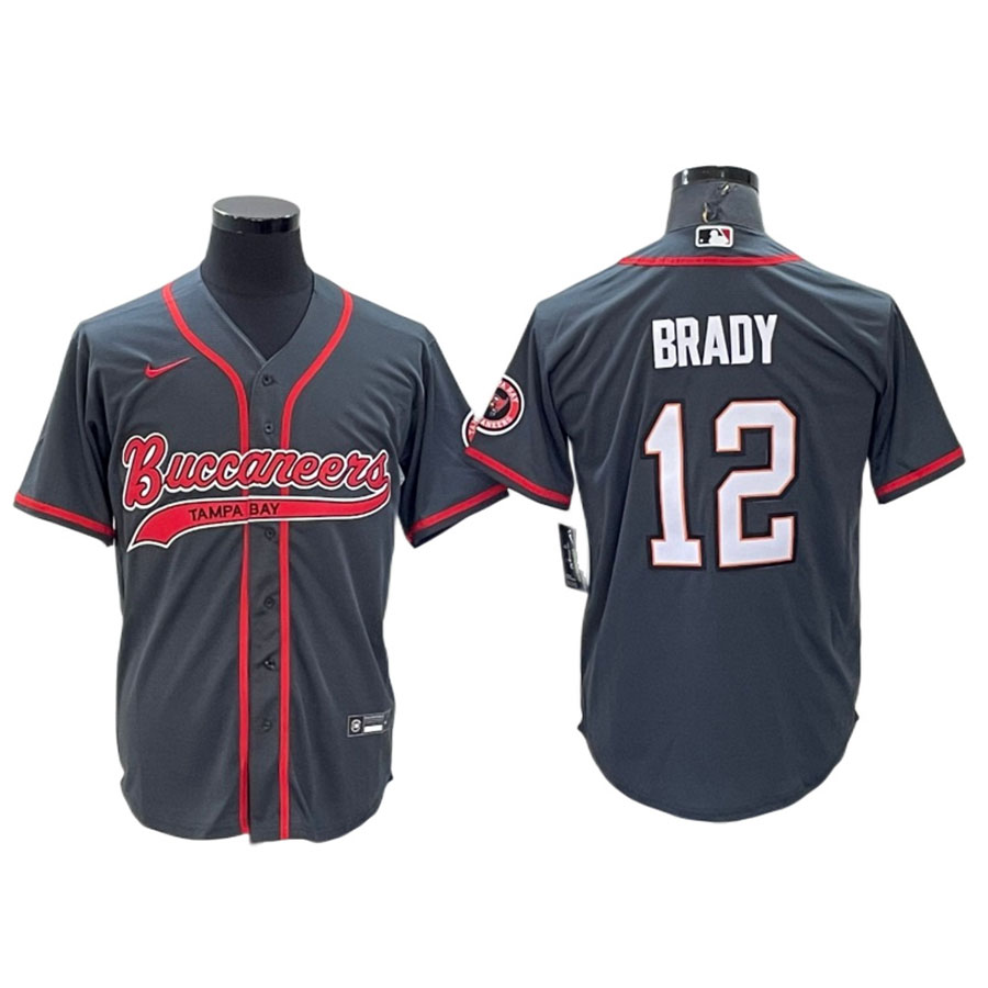 Men's Tampa Bay Buccaneers Tom Brady Pewter Baseball Jersey