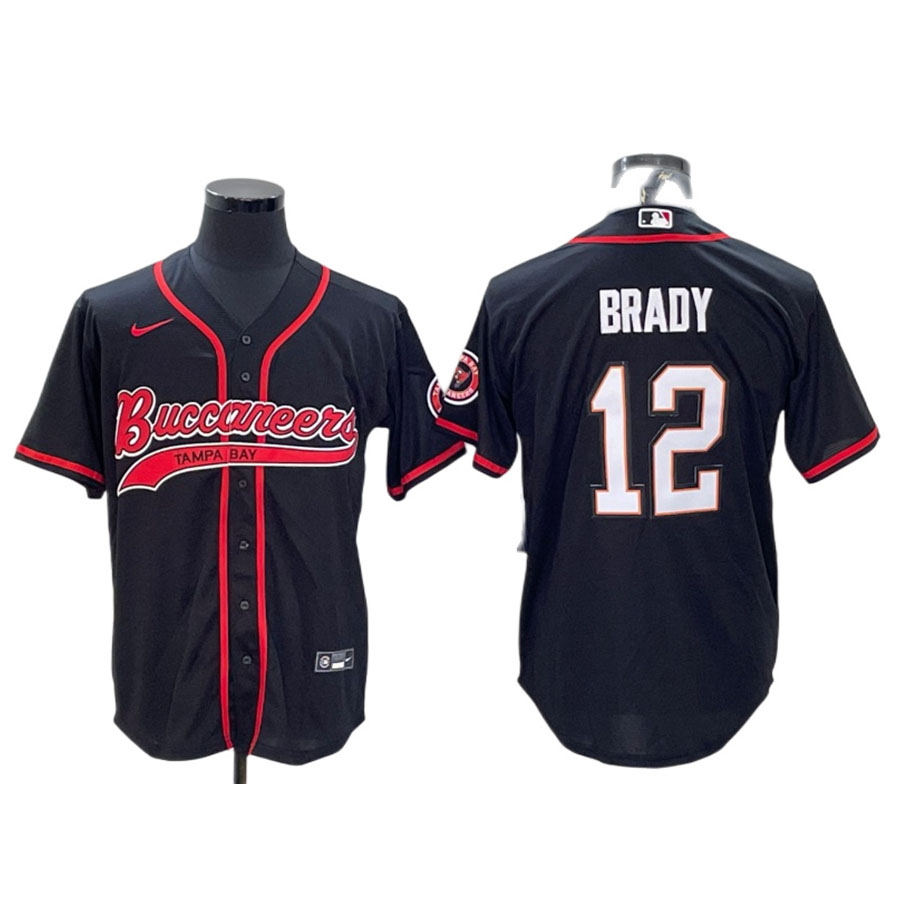 Men's Tampa Bay Buccaneers Tom Brady Black Baseball Jersey