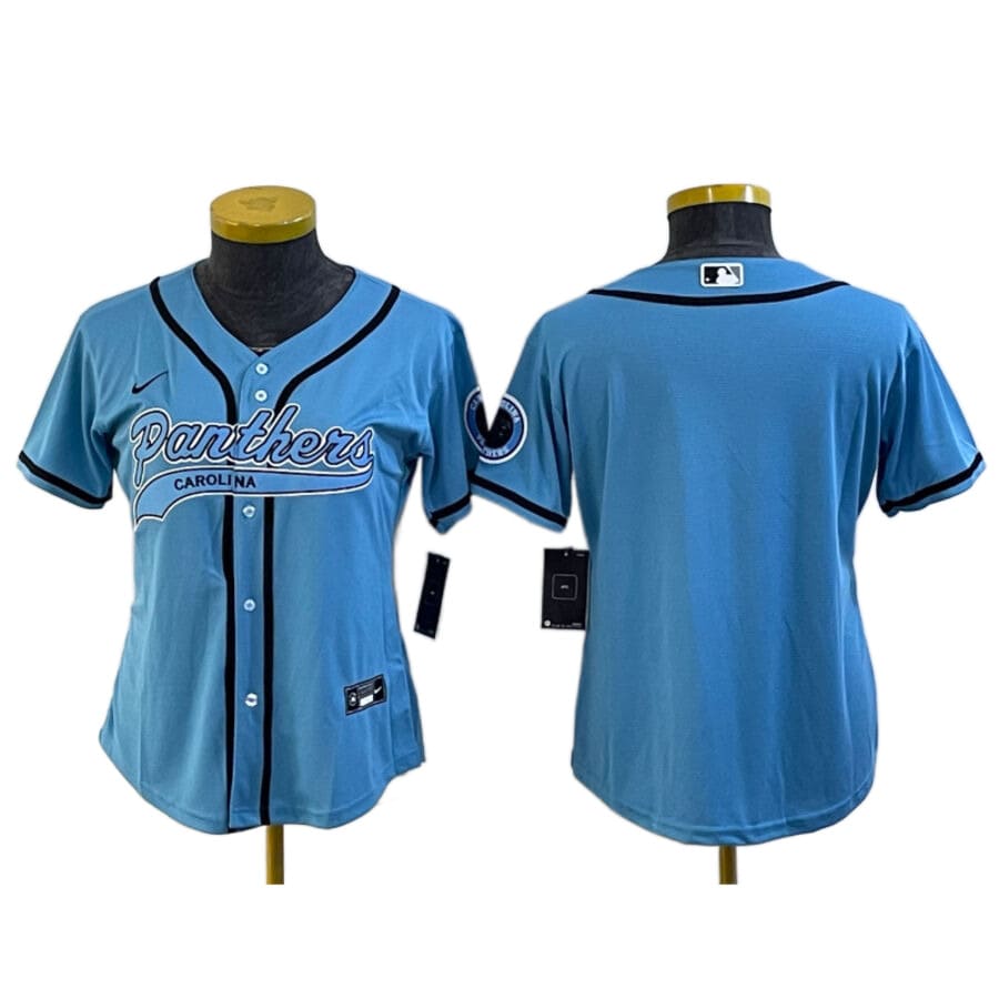 Women's Carolina Panthers Blue Baseball Jersey
