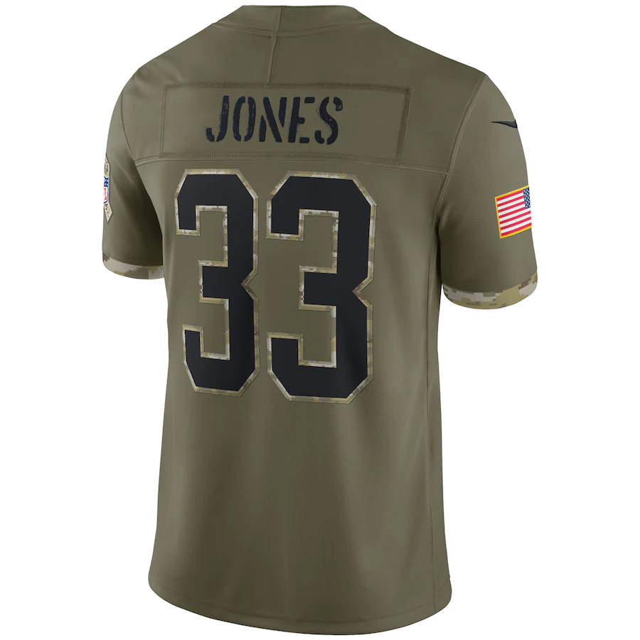 Men's Green Bay Packers Aaron Jones Olive 2022 Salute To Service Limited Jersey