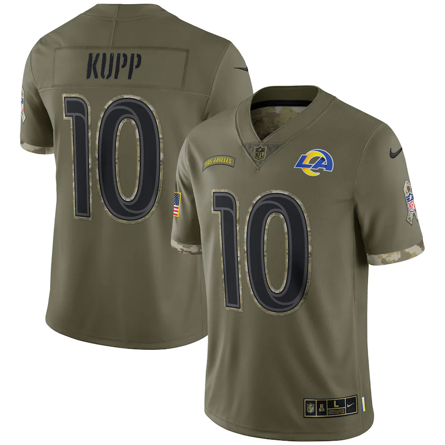 Men's Los Angeles Rams Cooper Kupp Olive 2022 Salute To Service Limited Jersey