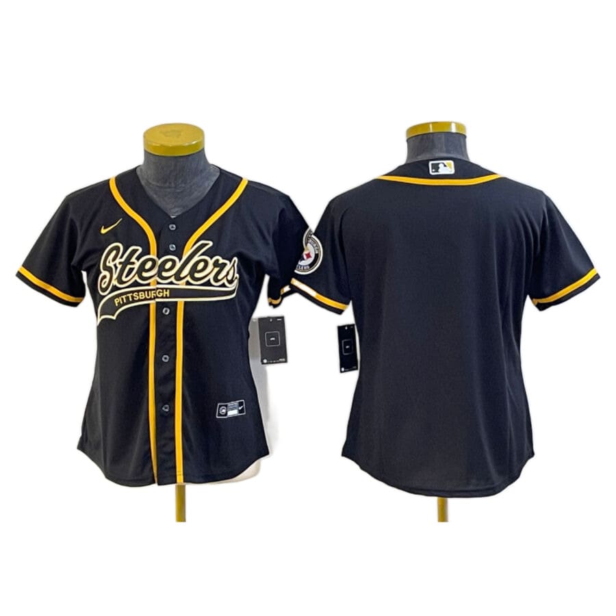Women's Pittsburgh Steelers Black Baseball Jersey