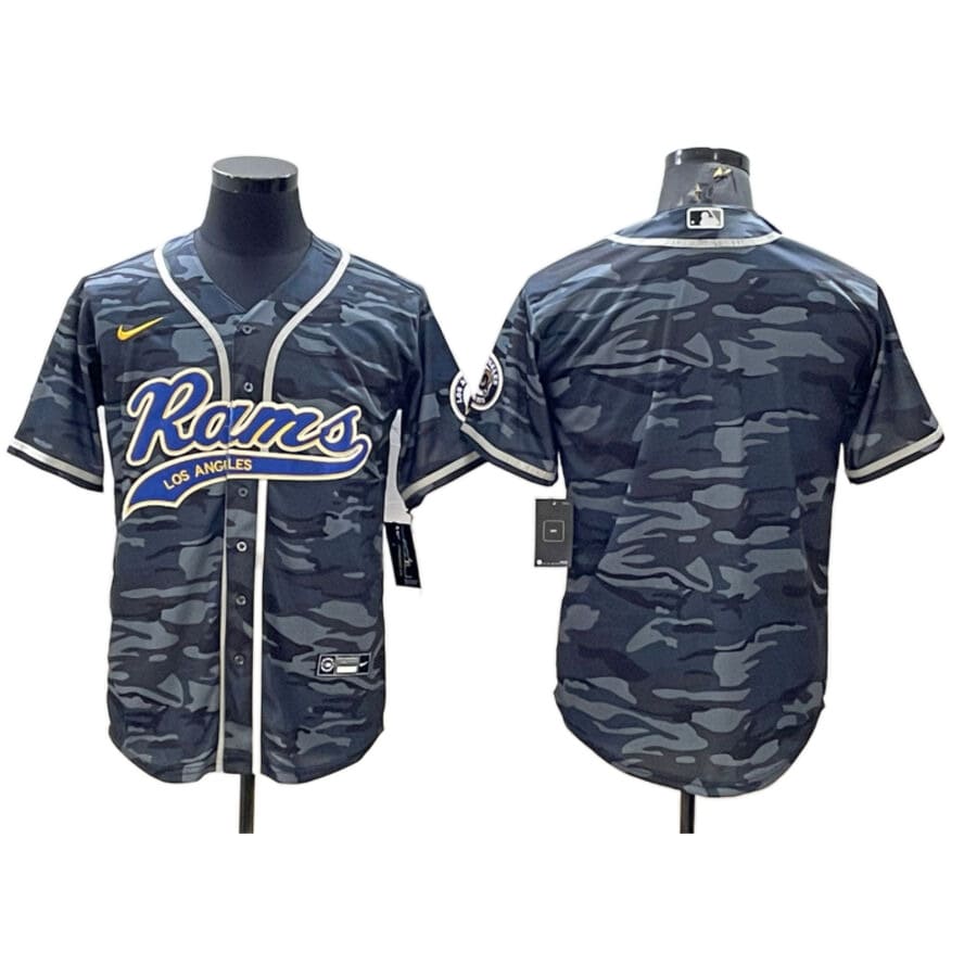 Men's Los Angeles Rams Camo Fashion Baseball Jersey