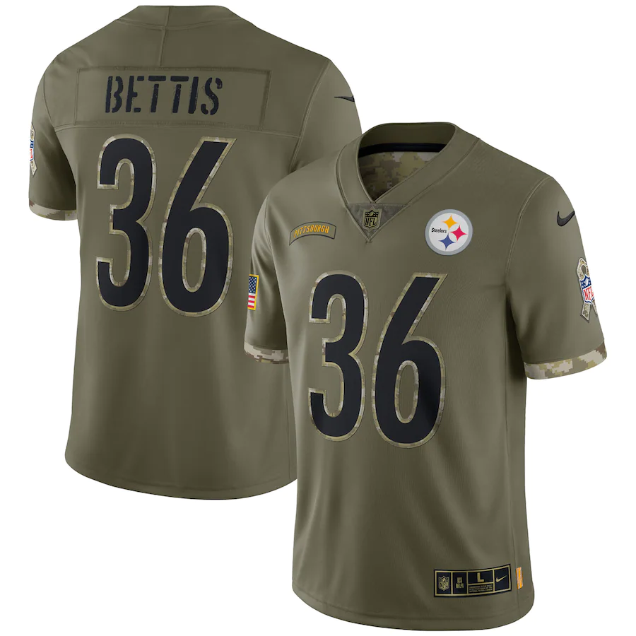 Men's Pittsburgh Steelers Jerome Bettis Olive 2022 Salute To Service Retired Player Limited Jersey