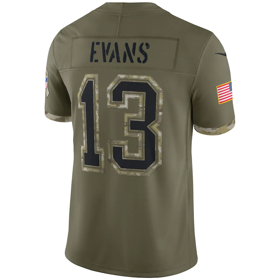 Men's Tampa Bay Buccaneers Mike Evans Olive 2022 Salute To Service Limited Jersey