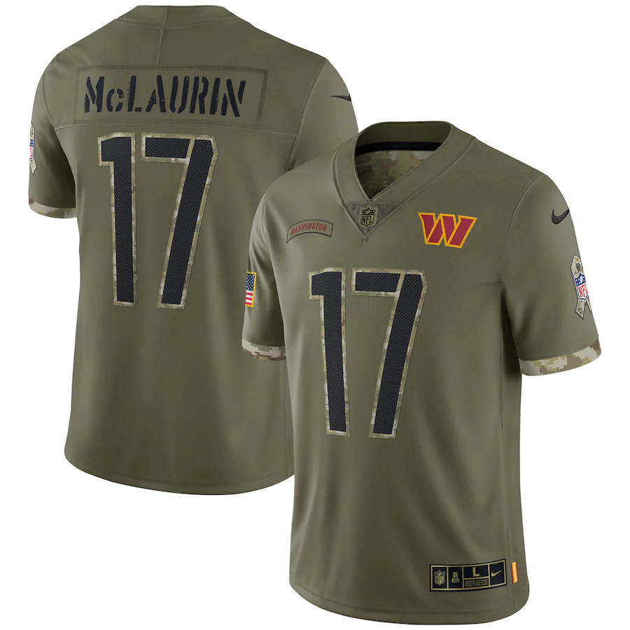 Men's Washington Commanders Terry McLaurin Olive 2022 Salute To Service Limited Jersey